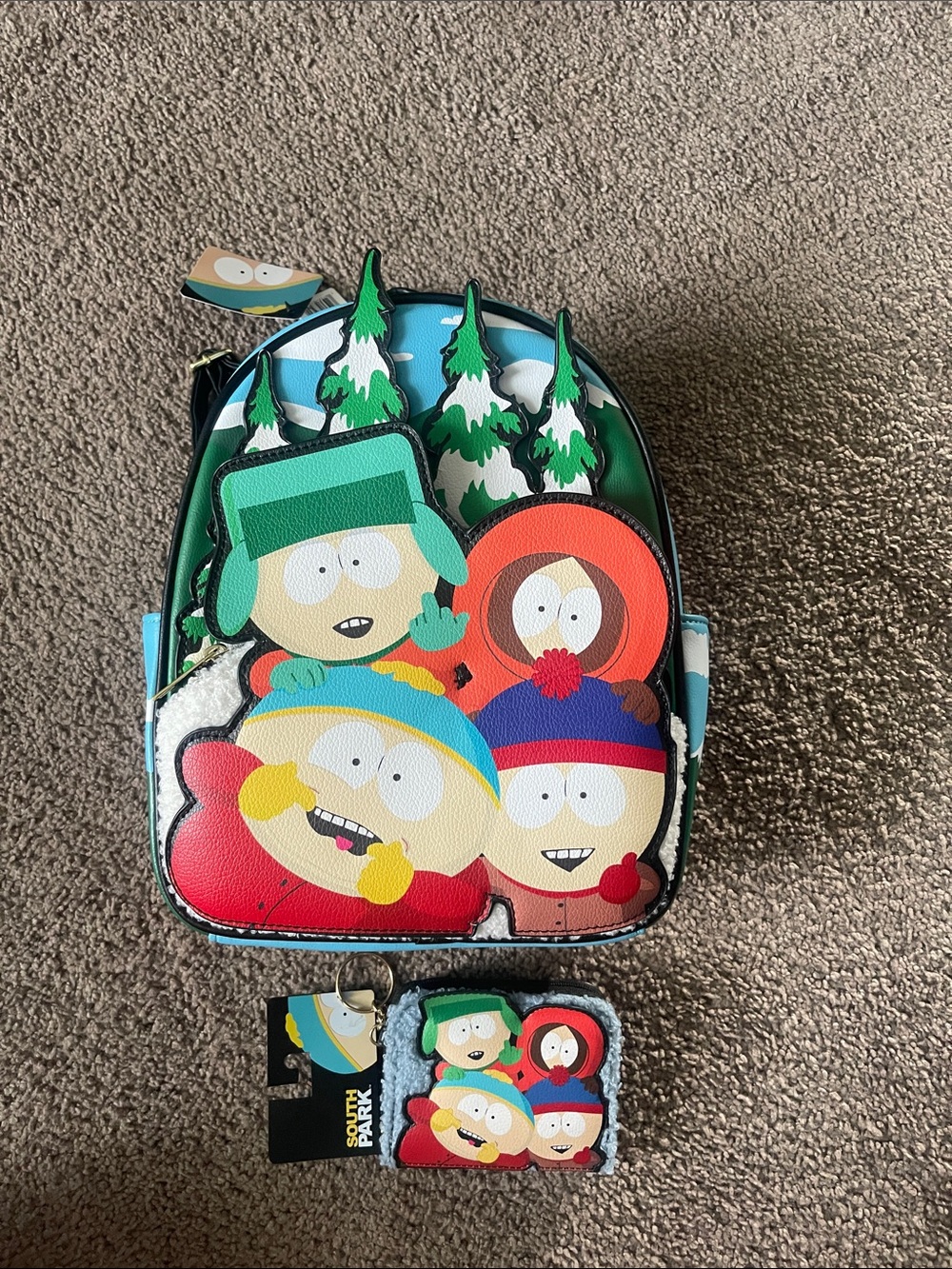 South Park Character Mini Backpack and wallet - Multi Color New with tags